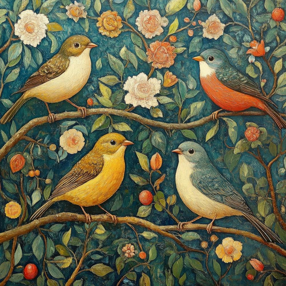 Birds On A Branch Art 3