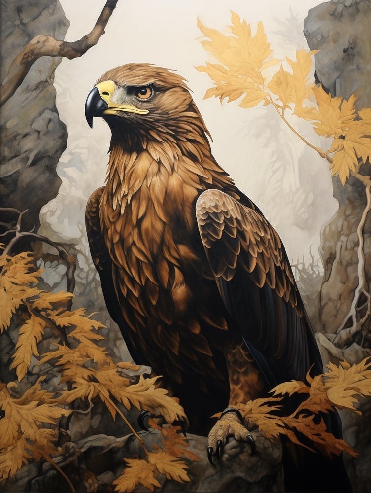 Dark And Moody Botanical Golden Eagle 1