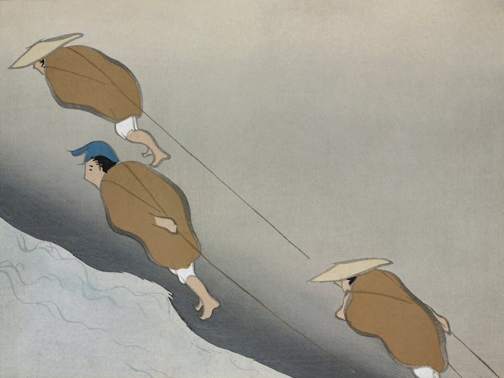 Fishermen From Momoyogusa –Flowers Of A Hundred Generations, Kamisaka Sekka