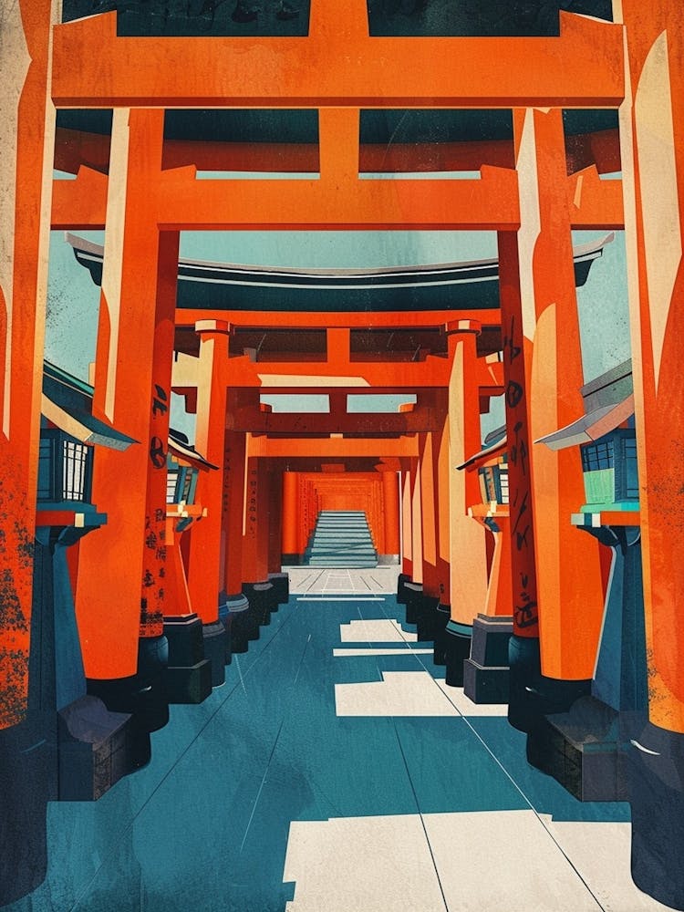 Fushimi Inari Japan Mid Century Modern