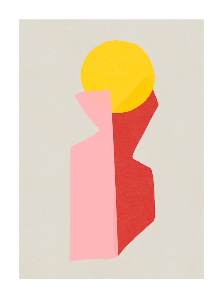 Red, yellow and pink abstract shapes