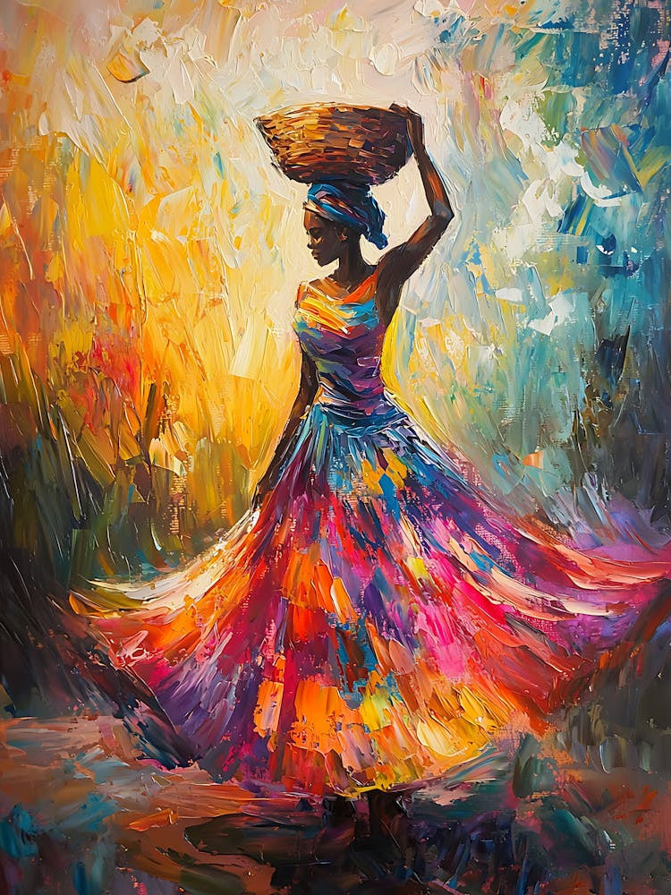 African Woman With Basket 13