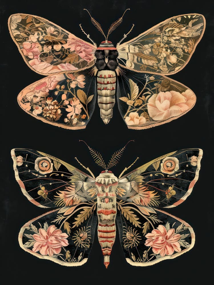Butterfly Night Symphony William Morris Style 10