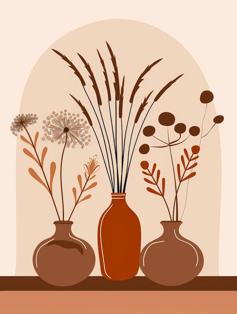 Three Vases With Flowers 4
