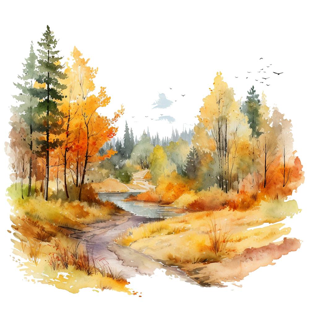 Watercolor Autumn Landscape 21