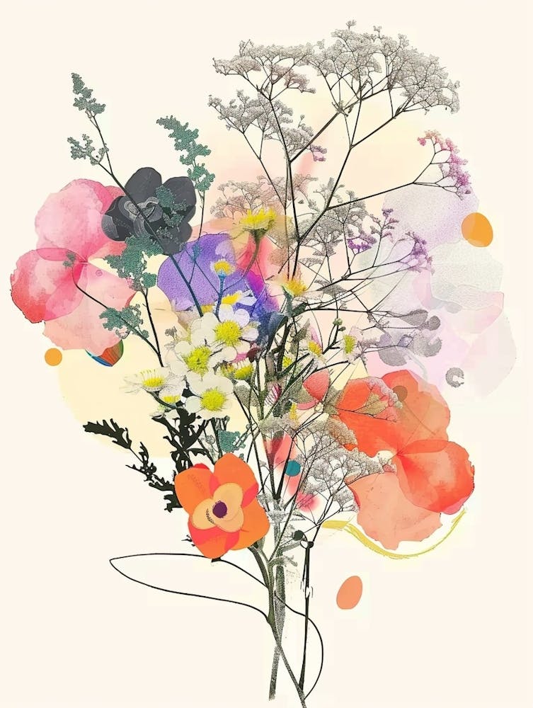 Gypsophile 2 Bouquet de Fleurs Collage