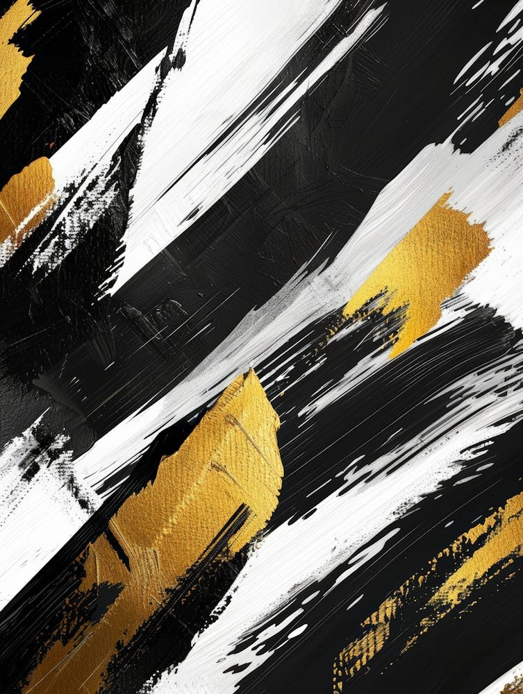 Abstract Black And Gold Painting 4