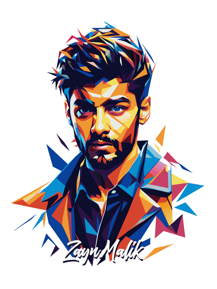 Zayn Malik One Direction 01 Portrait Music Icon WPAP Pop Art