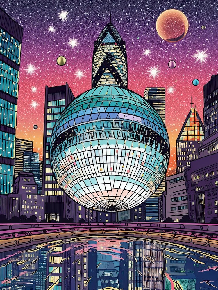London Downtown Giant Disco Ball 2