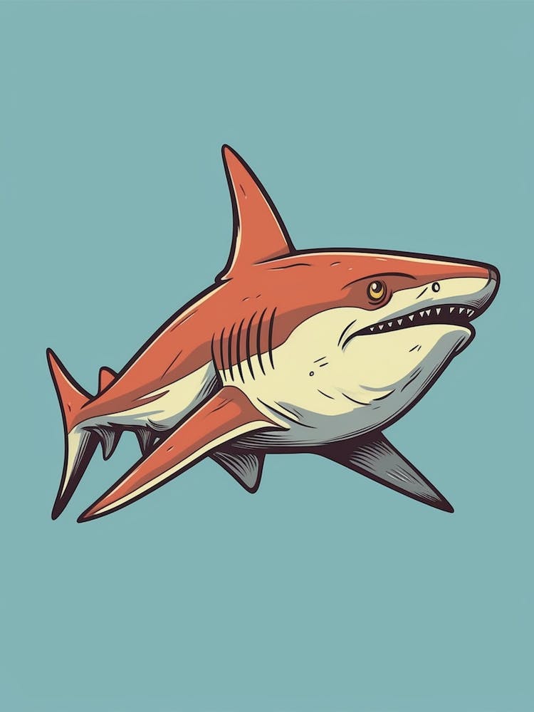 A Blacktip Shark In A Vintage Cartoon Style 1