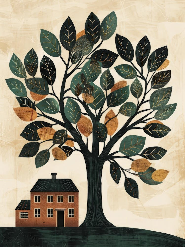 House And Tree Canvas Print 1