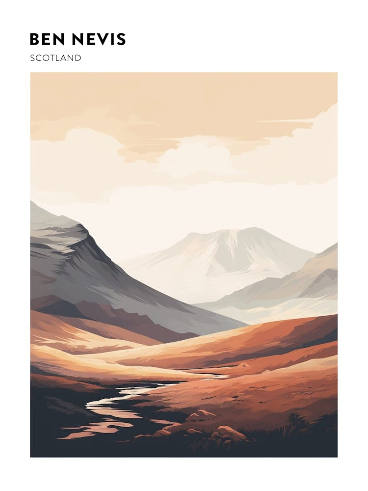 Ben Nevis Scotland 1 Hiking Trail Landscape Poster