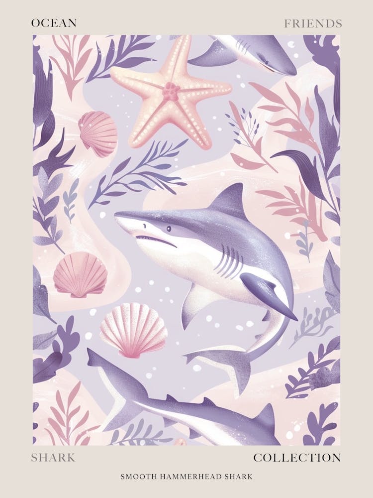 Purple Smooth Hammerhead Shark 3 Poster
