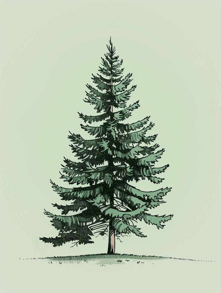 Fir Tree Minimalistic Drawing 3