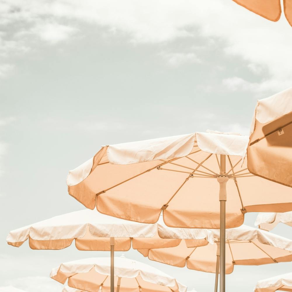 French Beach Umbrellas Square
