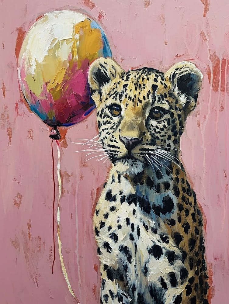Cute Leopard 2 With Balloon