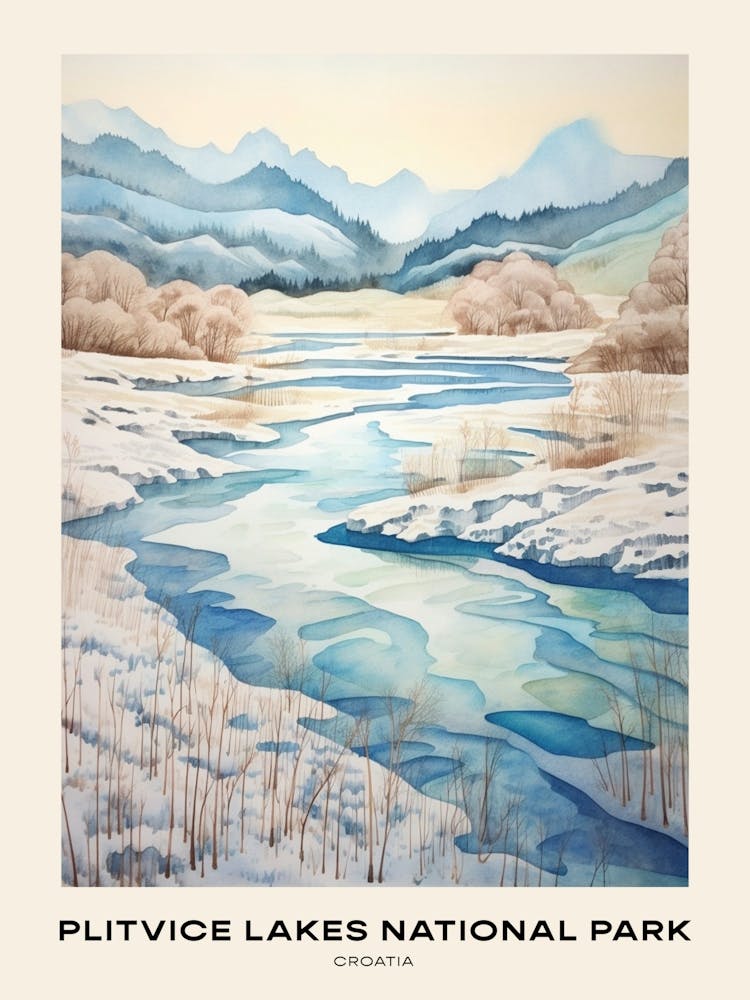 Parc National des Lacs de Plitvice Croatie 1 Affiche