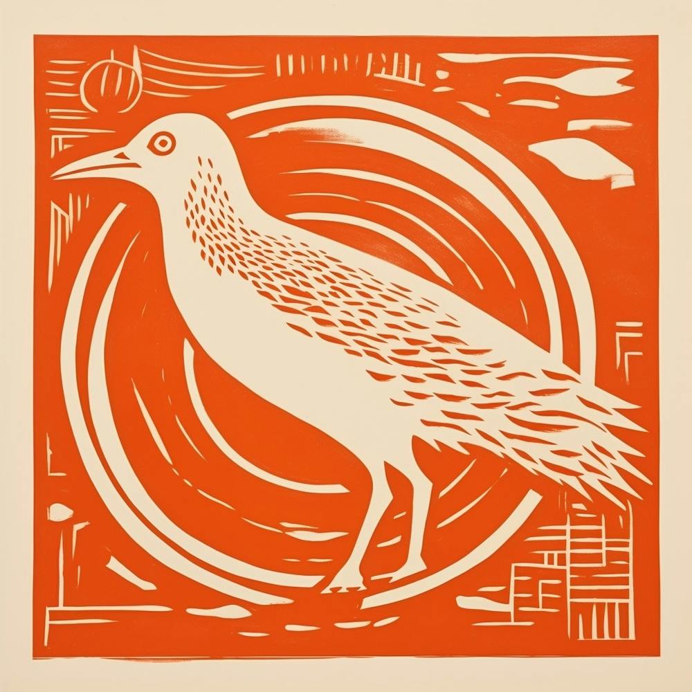 Retro Bird Lithograph Seagull 2