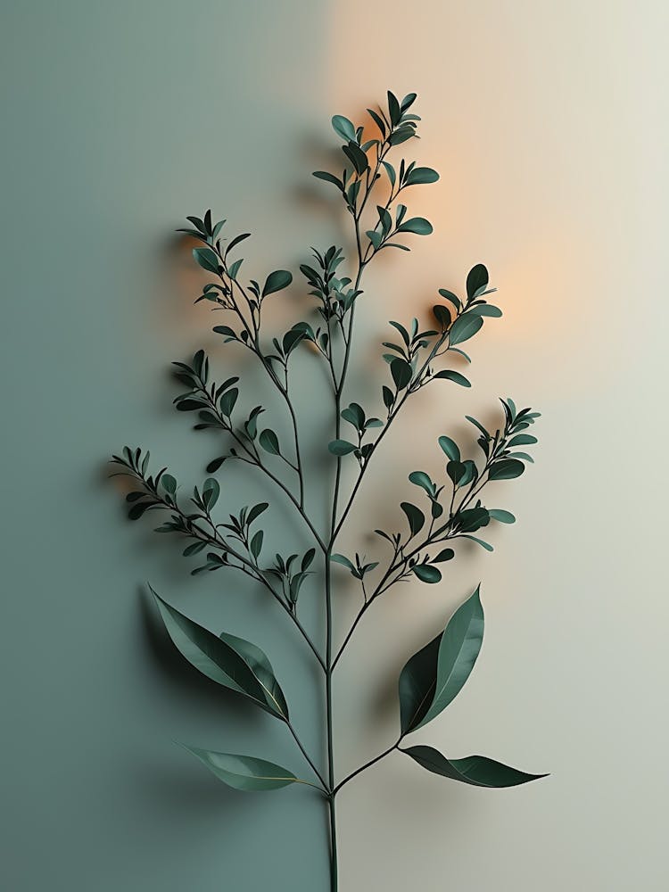 Organic Plant Shapes in Muted Natural Tones