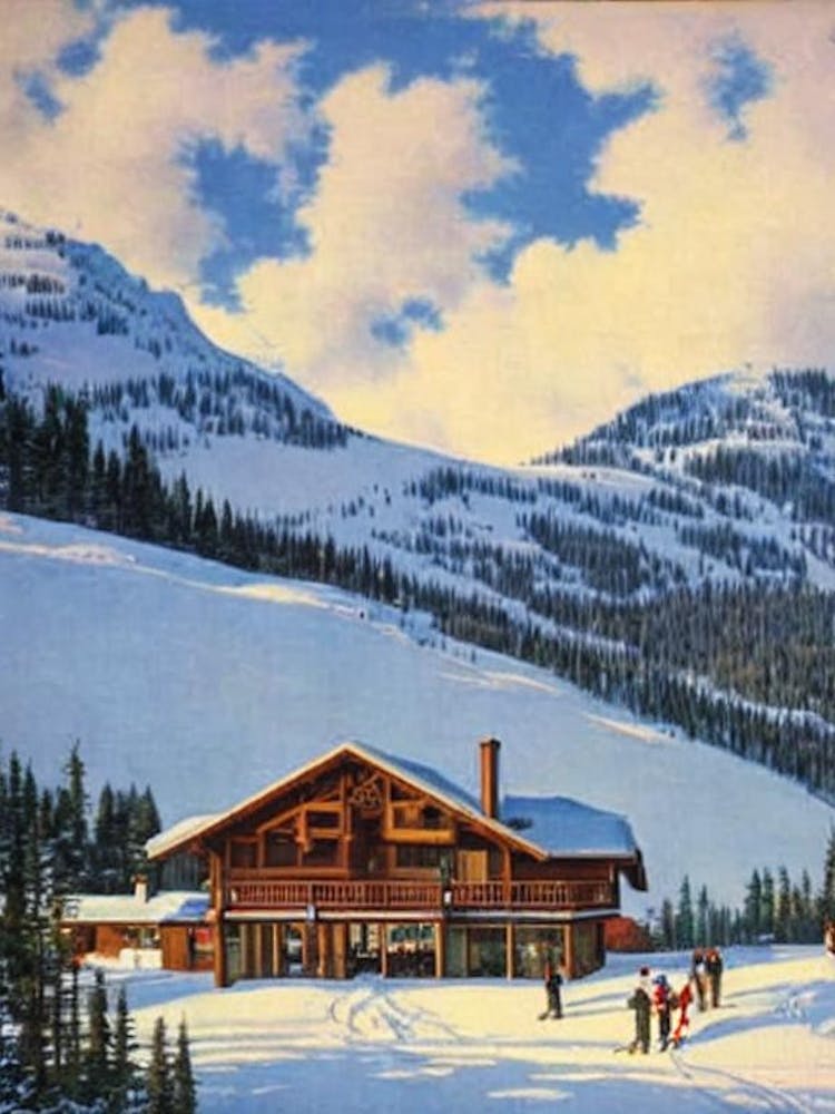 Fernie, Canada Ski Resort Vintage Landscape 2 Skiing Poster