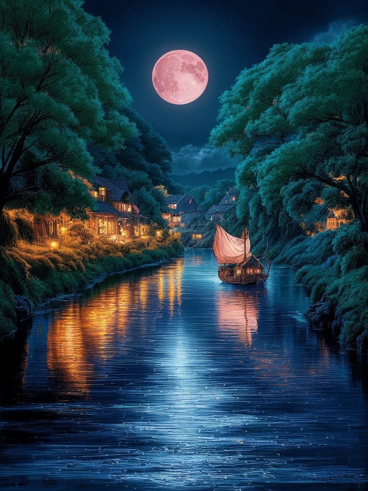 Full Moon Over The River 1