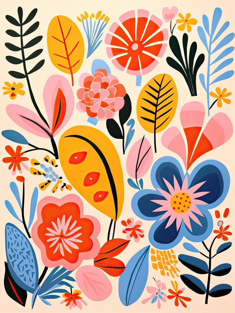Flowers 31, Matisse style, Floral texture