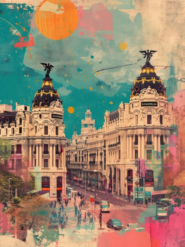 Madrid   Retro Collage Style 3