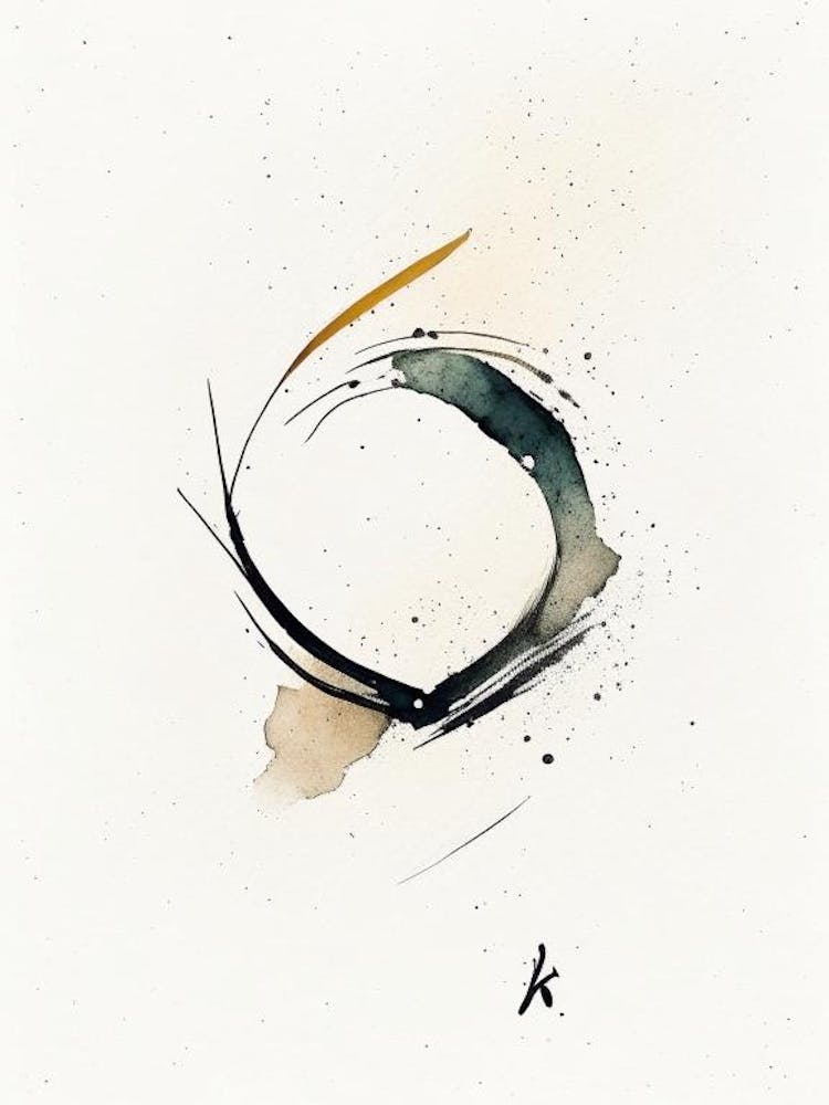 Unalome Symbol Minimal Watercolour