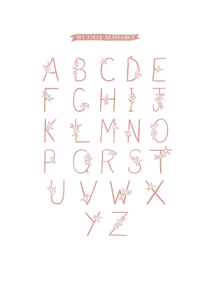 My First Alphabet Floral Pink