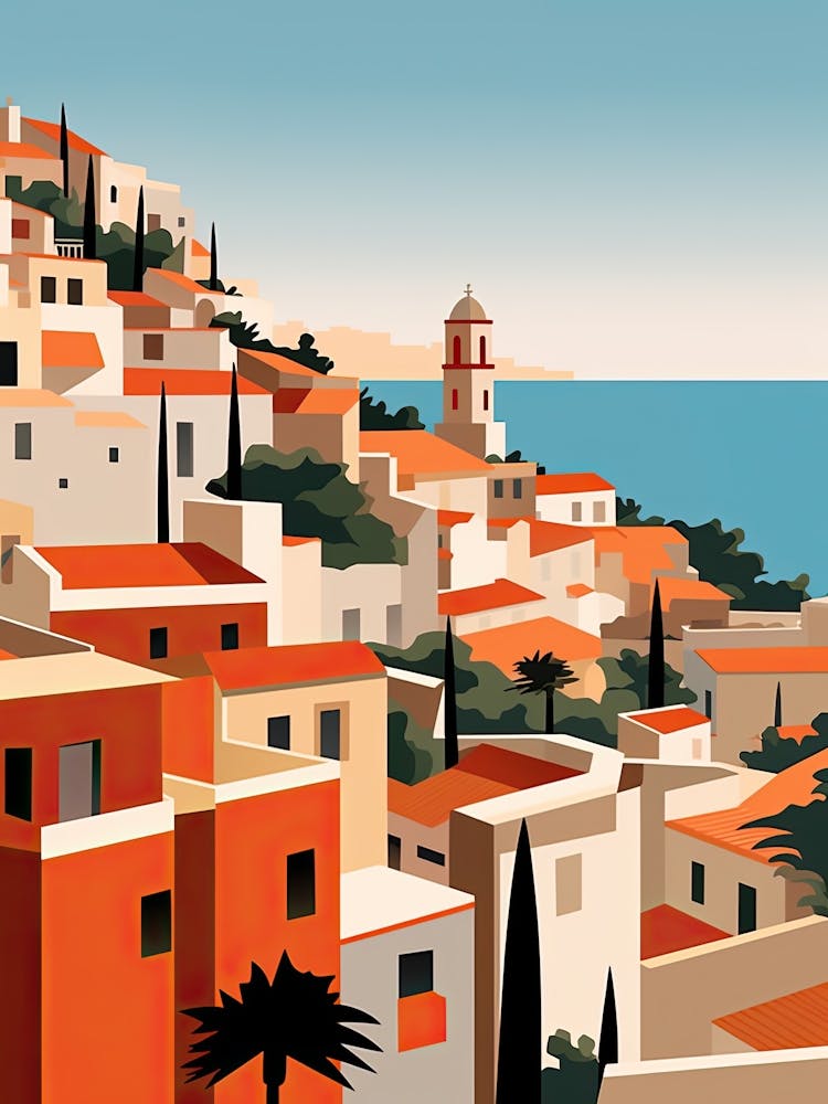 Ibiza, Spain, Bold Outlines 2