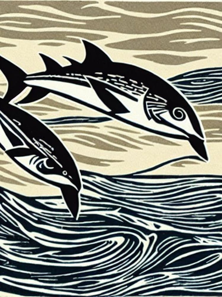 Thon Rouge de l'Atlantique II Linogravure