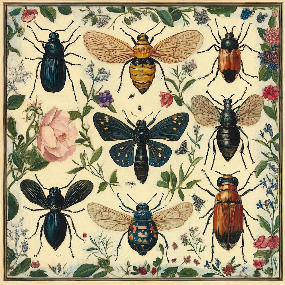Bees And Flowers Art 4