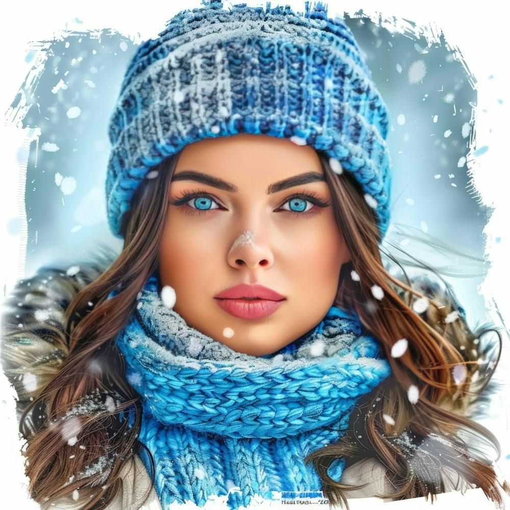 Porträt einer Frau im Winter