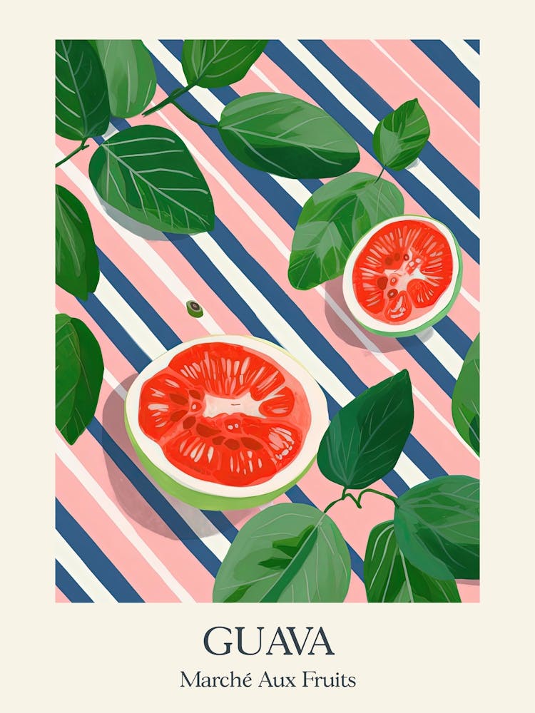 Marche Aux Fruits Guava Fruit Summer Illustration 4