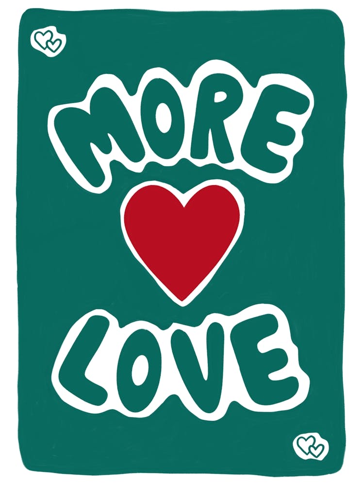 More Love Cute Colourful Green Bedroom Living room