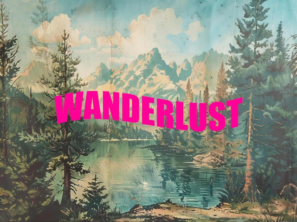  Pink Wanderlust Poster Vintage Retro Woods 3