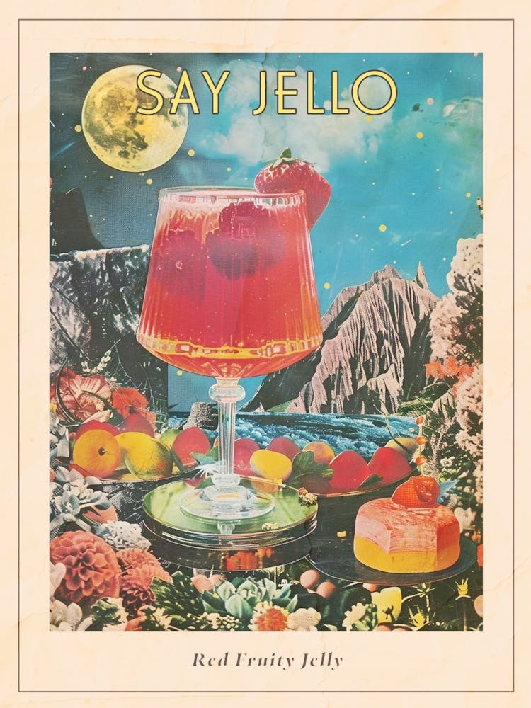 Affiche Gelée Fruité Rouge Collage Rétro 1