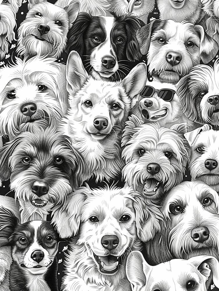 Perfectly Repeatable Artwork With Cute Dog Faces 07
