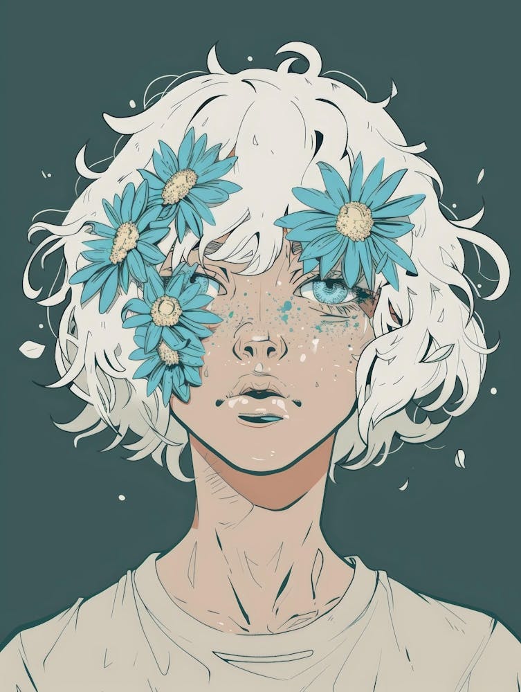 Girl With Flowers On Her Head 7