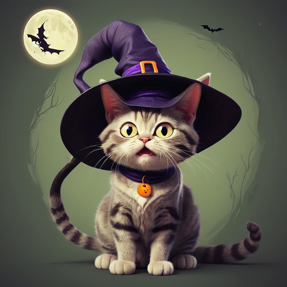 Cute Kitten Witch
