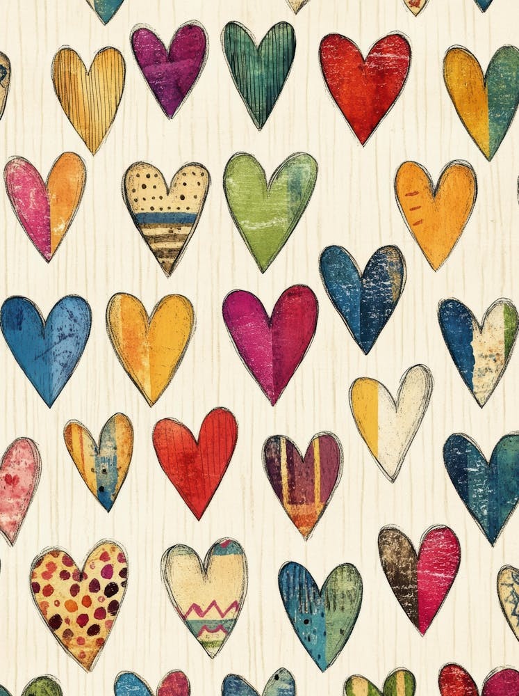 Hearts On A White Background