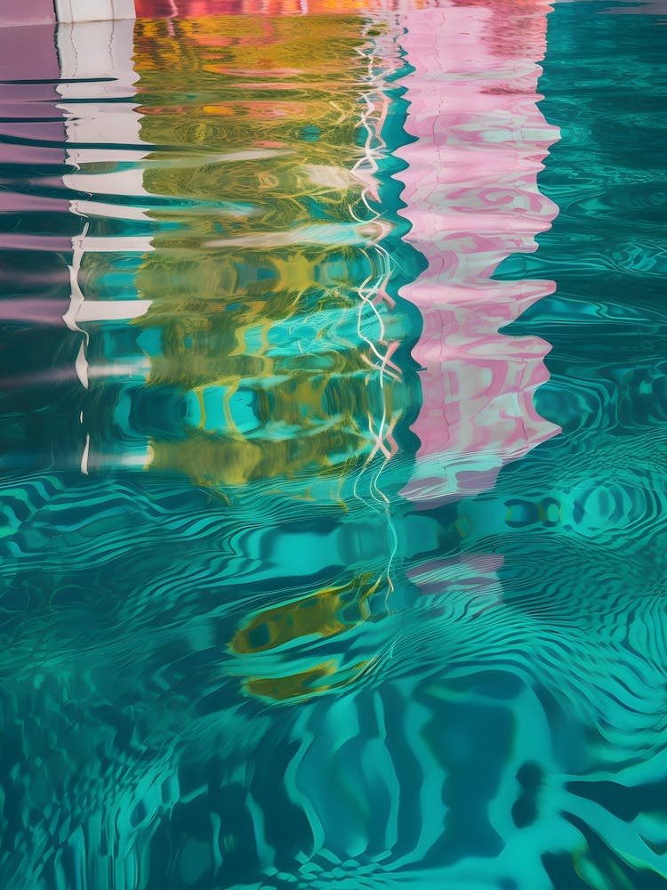 Vibrant Colour Reflections In Swimming pool Water