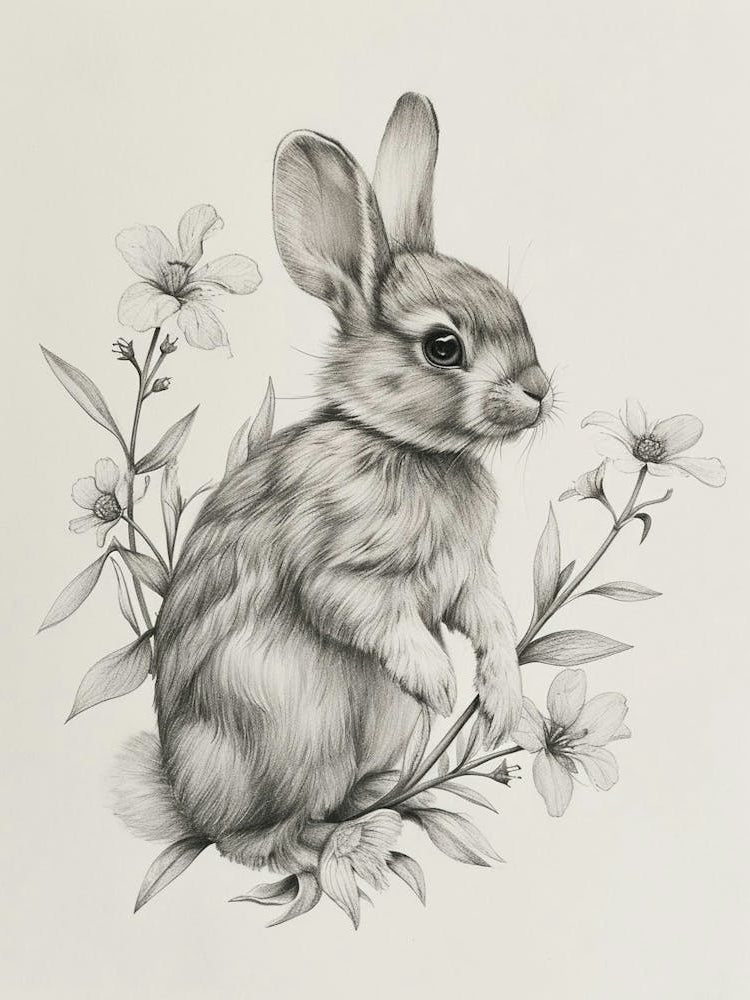 Mini Satin Rabbit Drawing 2