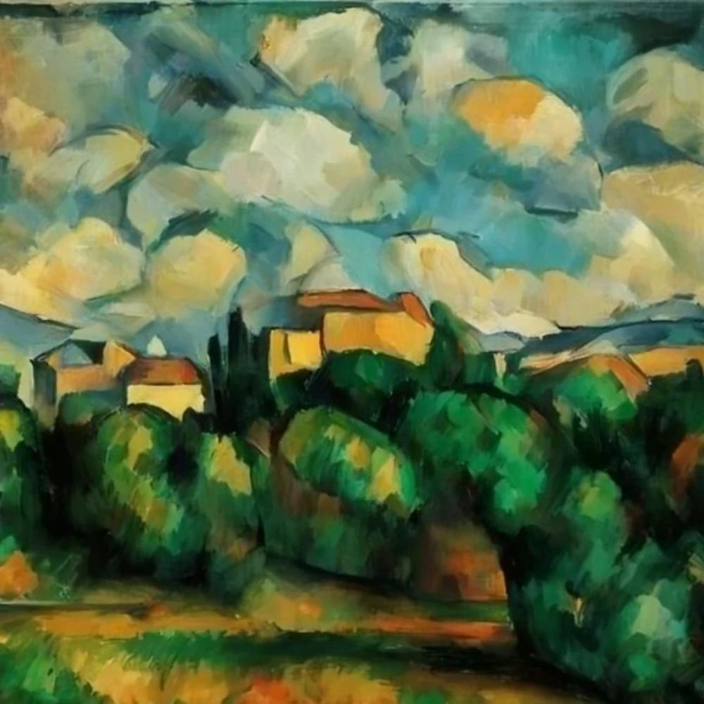 Landscape With Houses By Paul Cezanne
