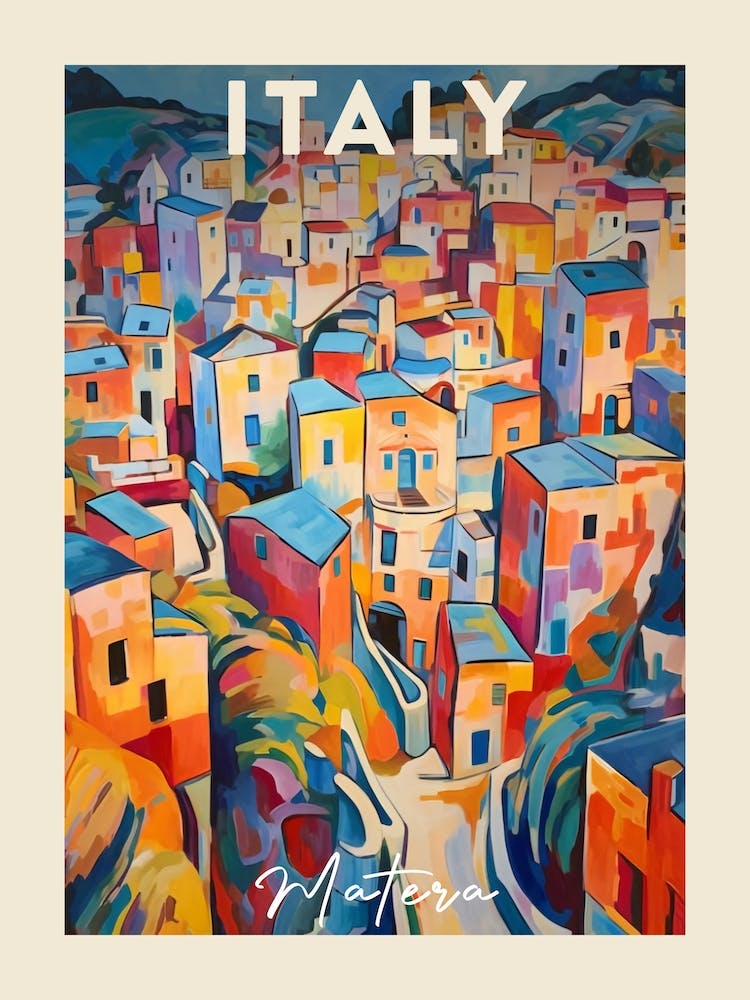 Matera Italy 1 Fauvist Painting Travel Poster