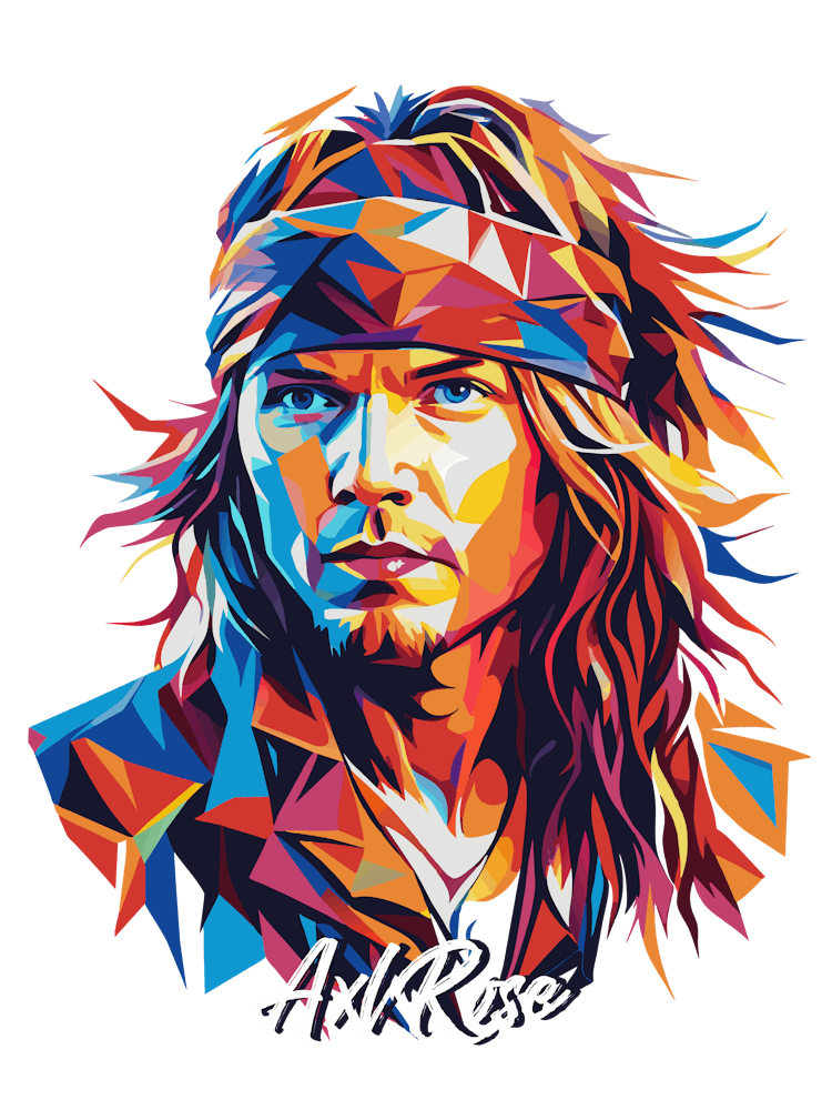 Gnr Axl Rose 01 Portrait Music Icon Style WPAP Pop Art