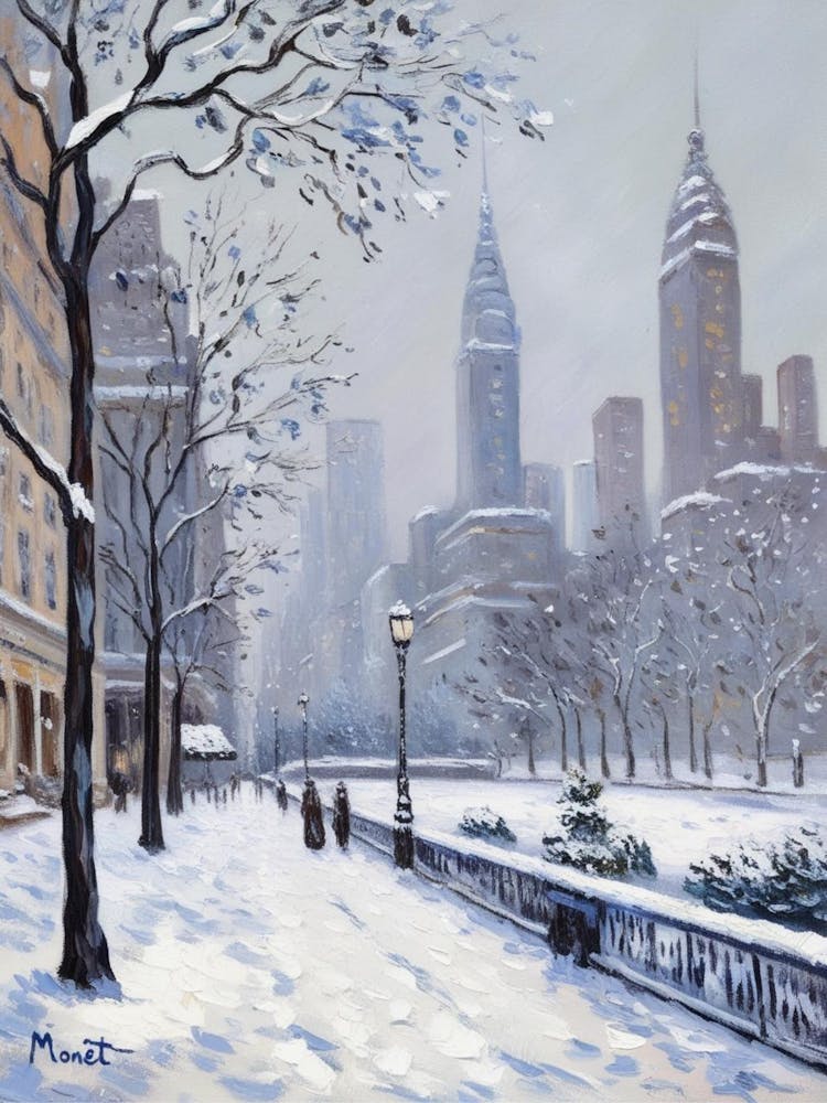 New York City Winter Inspired Cladue Monet