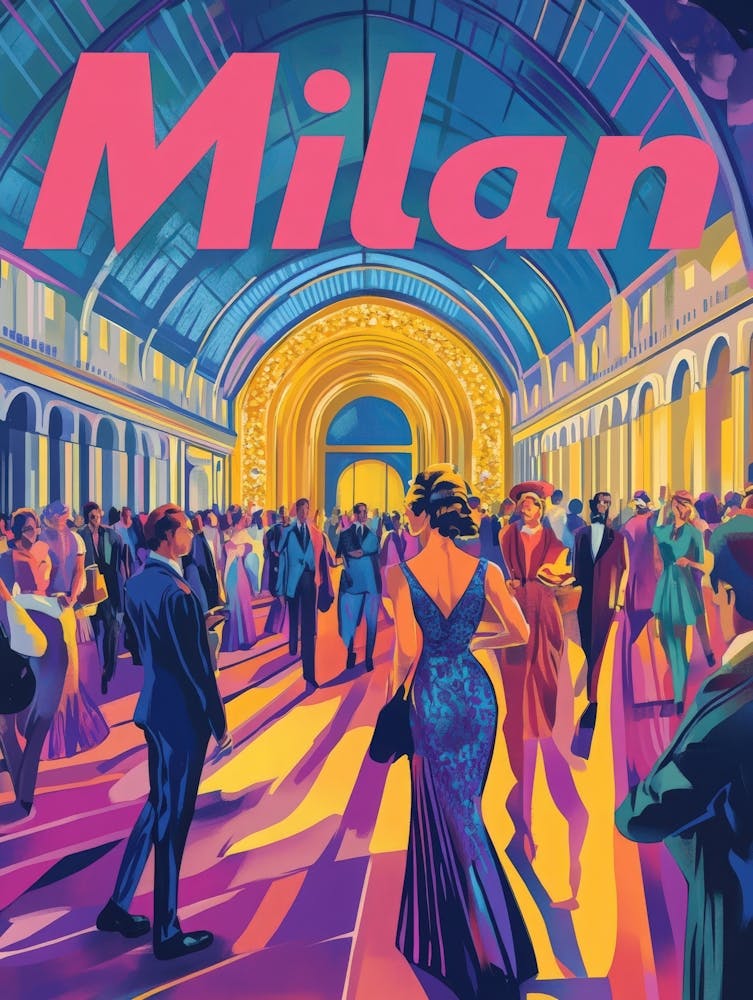 Aihrgdesign A 1970s Inspired Travel Poster For Milan 3