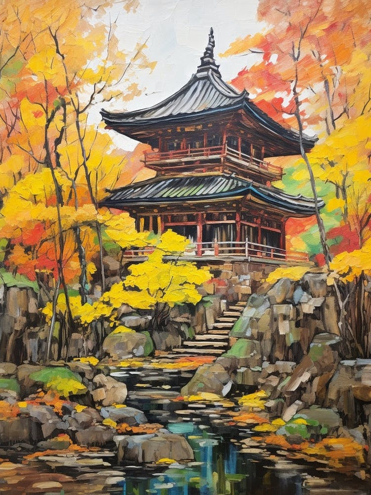 Autumn Gardens Painting Ninna Ji Temple Japan 2