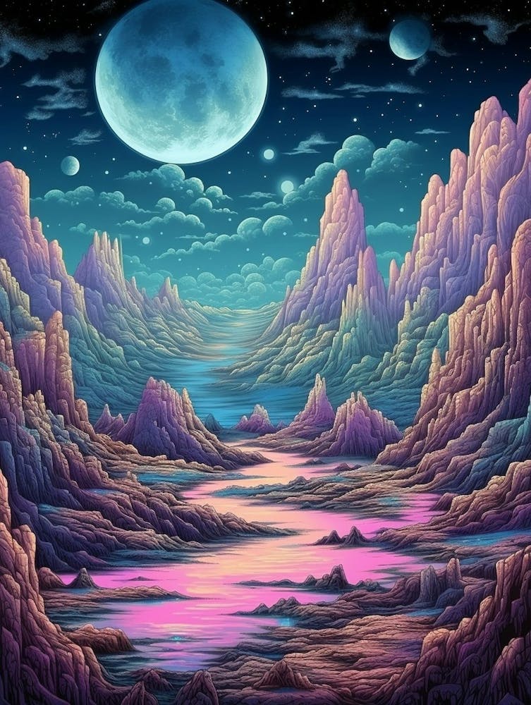 Lunar Landscape Pixel Art 4